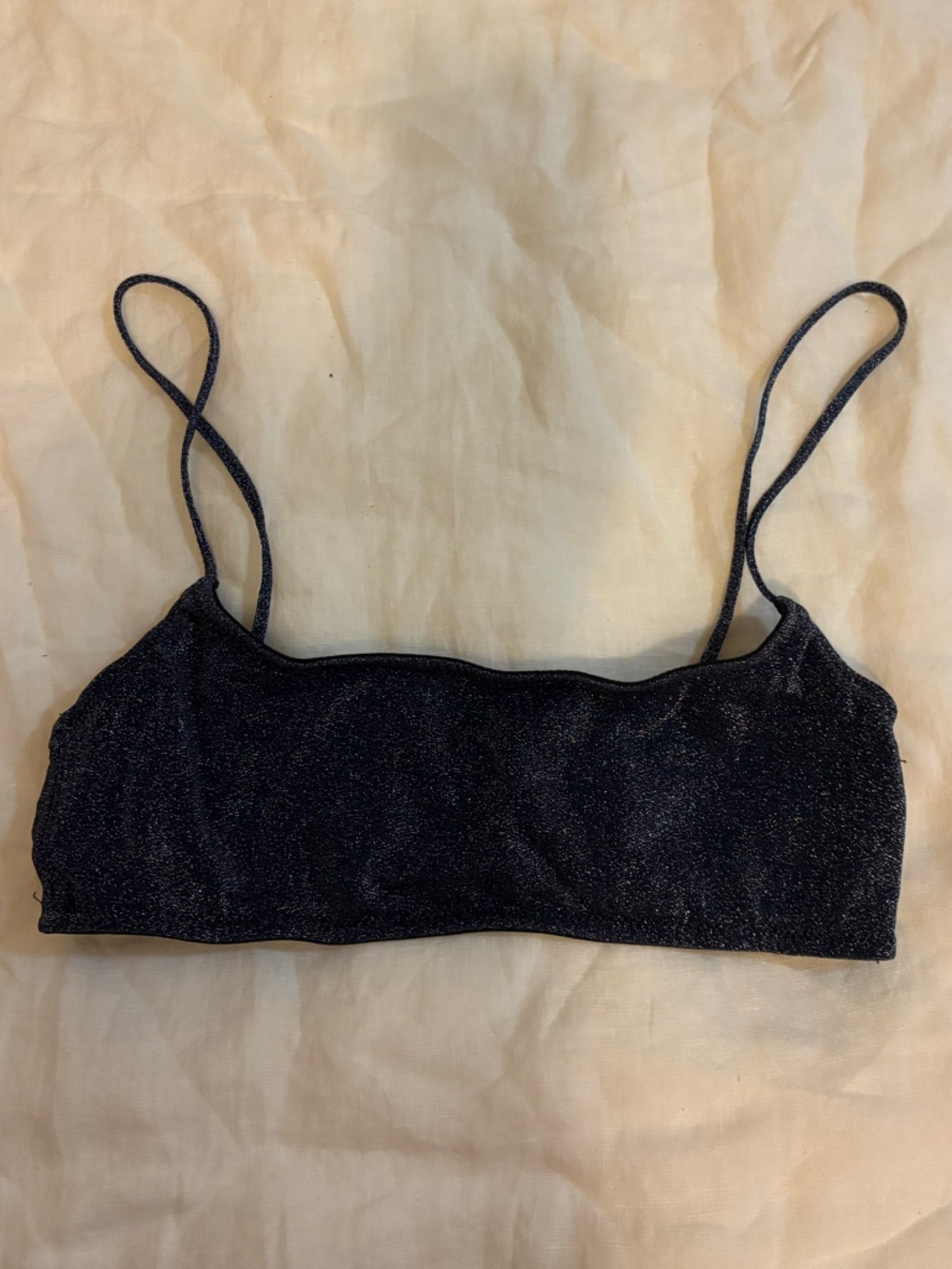 Triangl Mica Bikini Top Navy Black Sparkle Small